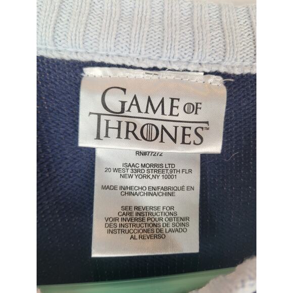 Game of Thrones Size M Ugly Christmas Sweater Deck The Wall HBO Navy Blue - Picture 7 of 9